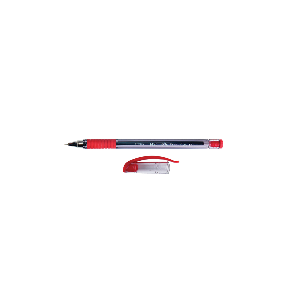 Faber-Castell Tükenmez Kalem İğne Uçlu 1425 0.7 mm Kırmızı 1425 (10)