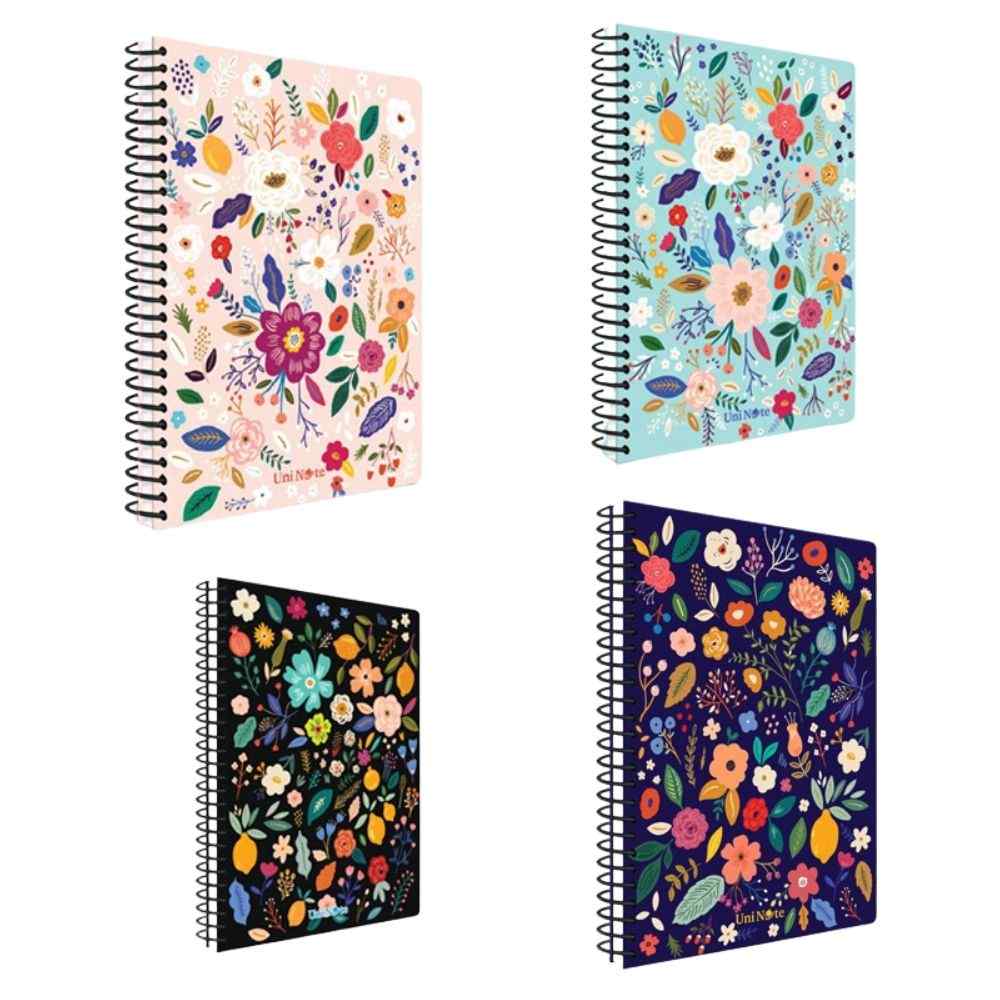 Çınar Defter Floral Sert Kapak 17x24 cm 100 Yaprak Çizgili