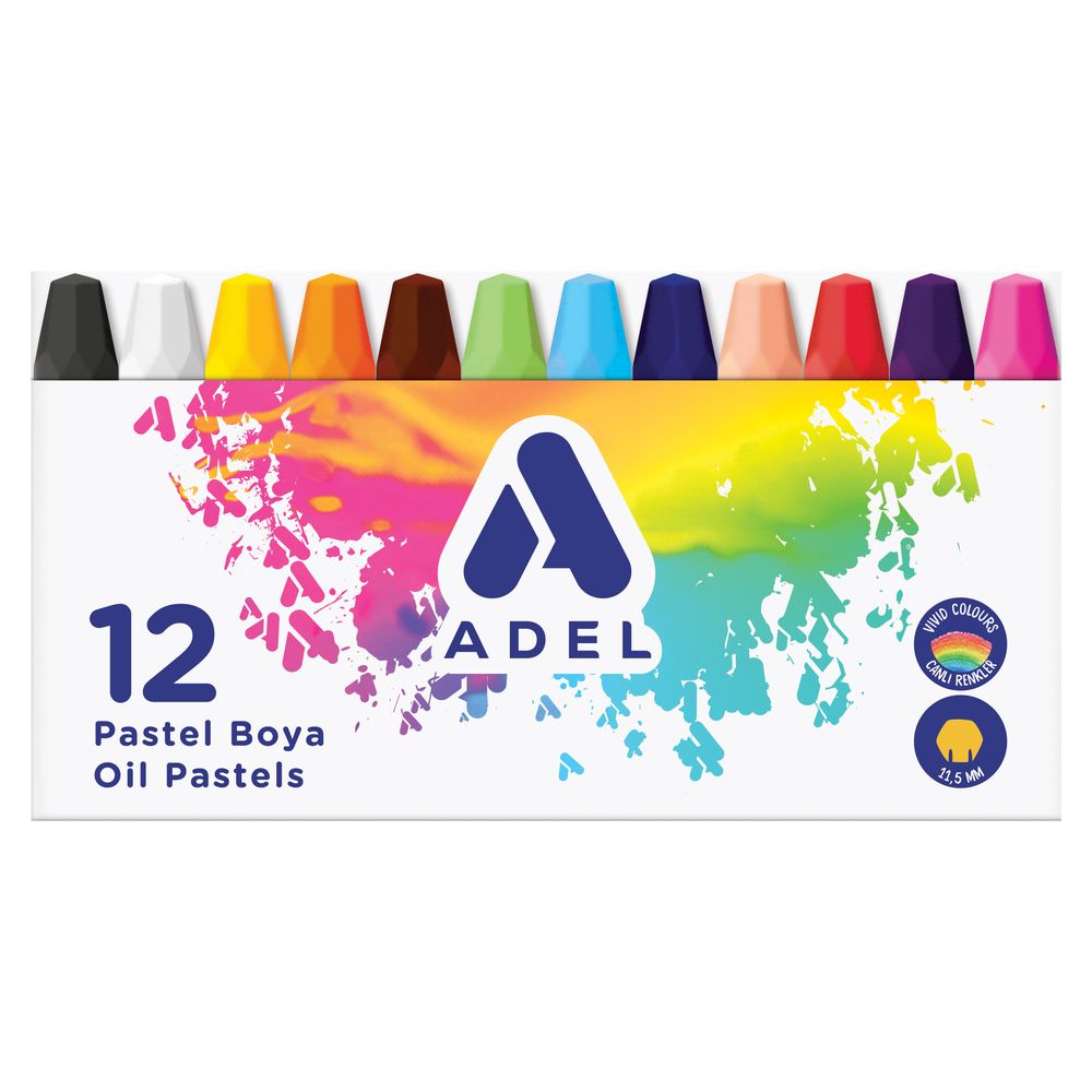 Adel Pastel Boya Karton Kutu 12 Renk