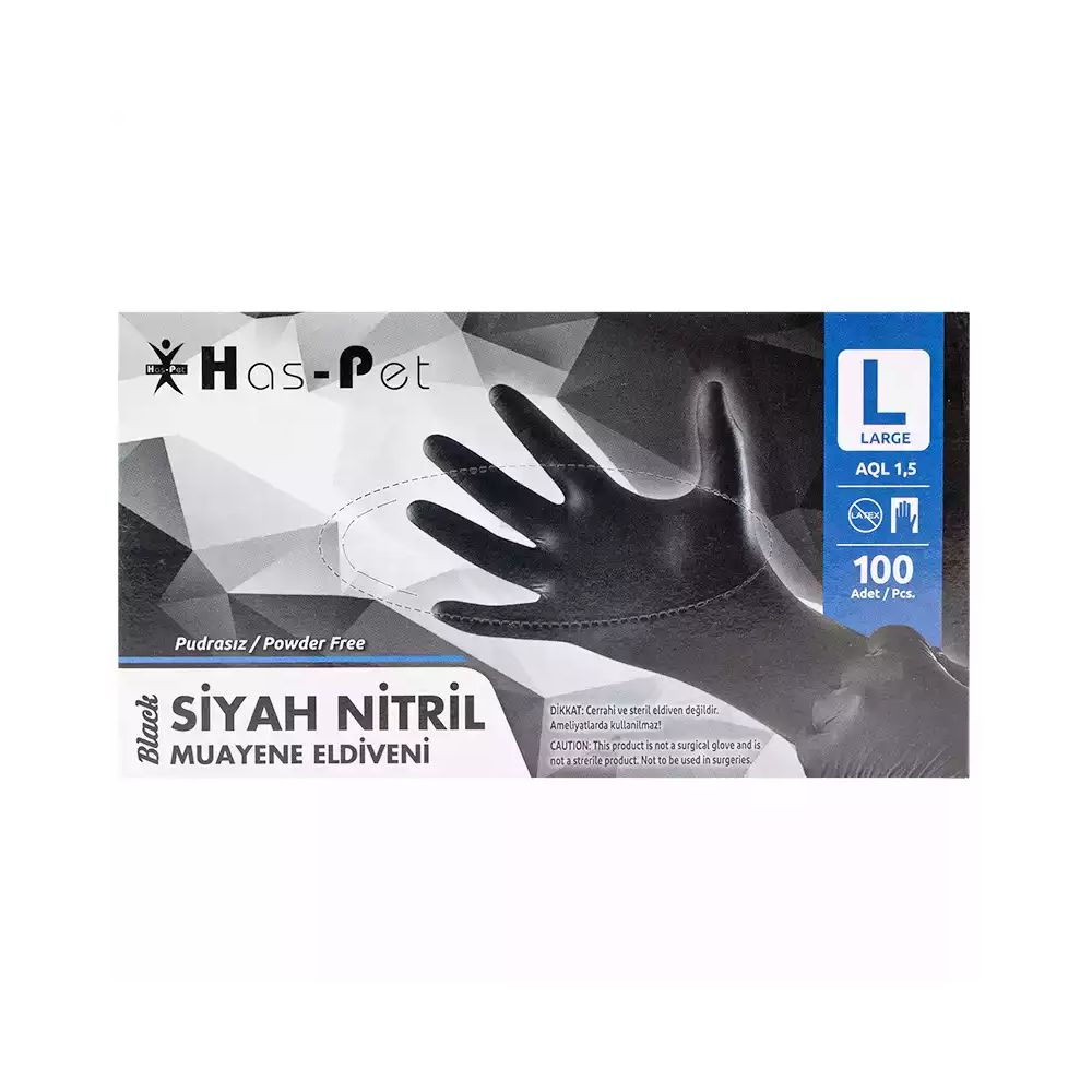Muayene Eldiveni Nitril Siyah X Large 100'lü