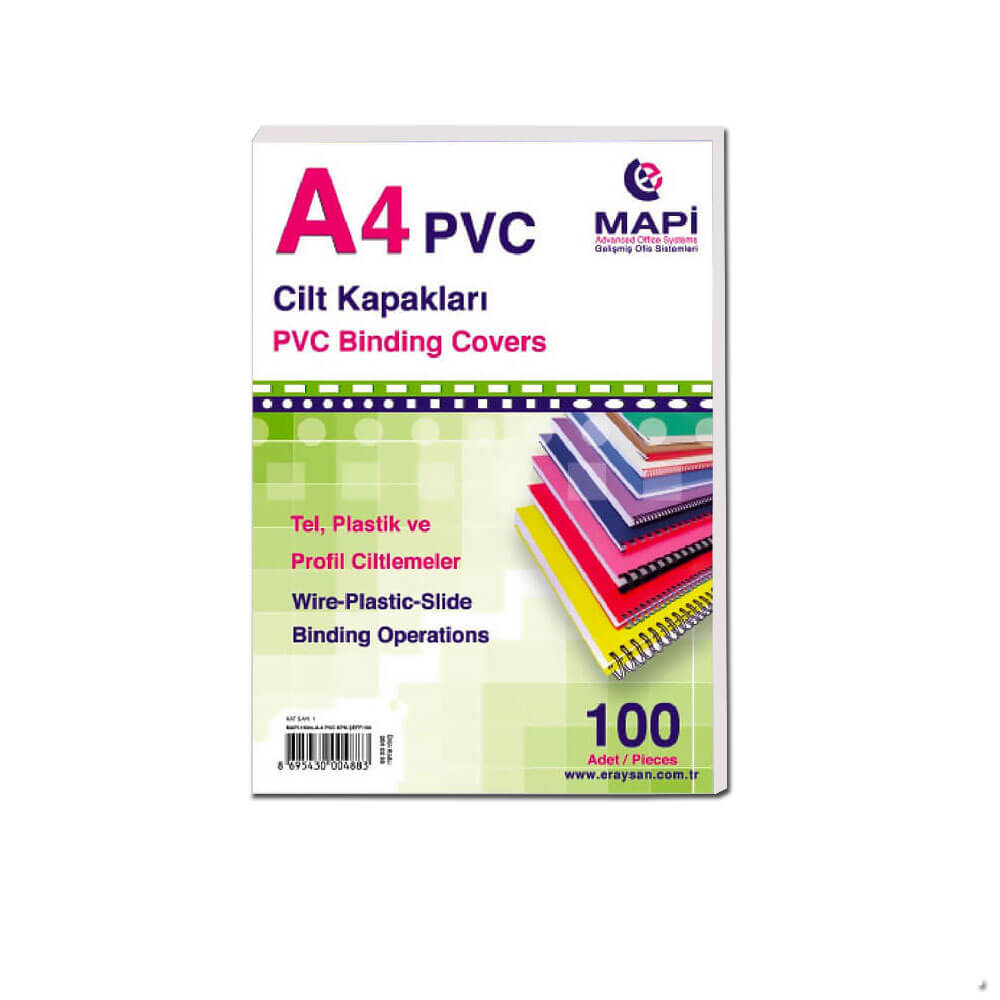 Mapi Cilt Kapağı PVC 160 Mic Opak Beyaz A4 