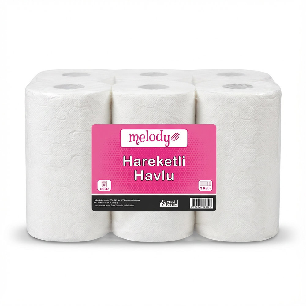 Melody Hareketli Makine Havlusu 21 cm 5 kg 6'lı