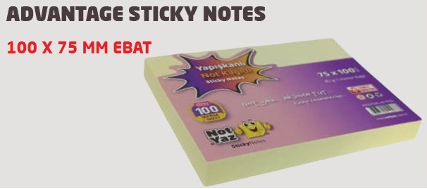 Notyaz Yapışkanlı Not Kağıdı 75x100 mm 100 Sayfa Sarı