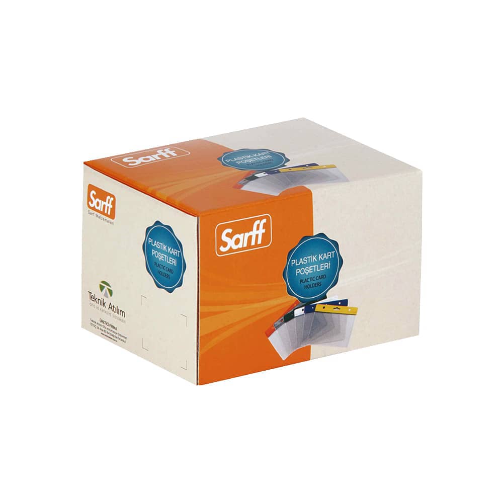 Sarff Kart Poşeti Pvc Dikey Şeritli 100'lü Şeffaf