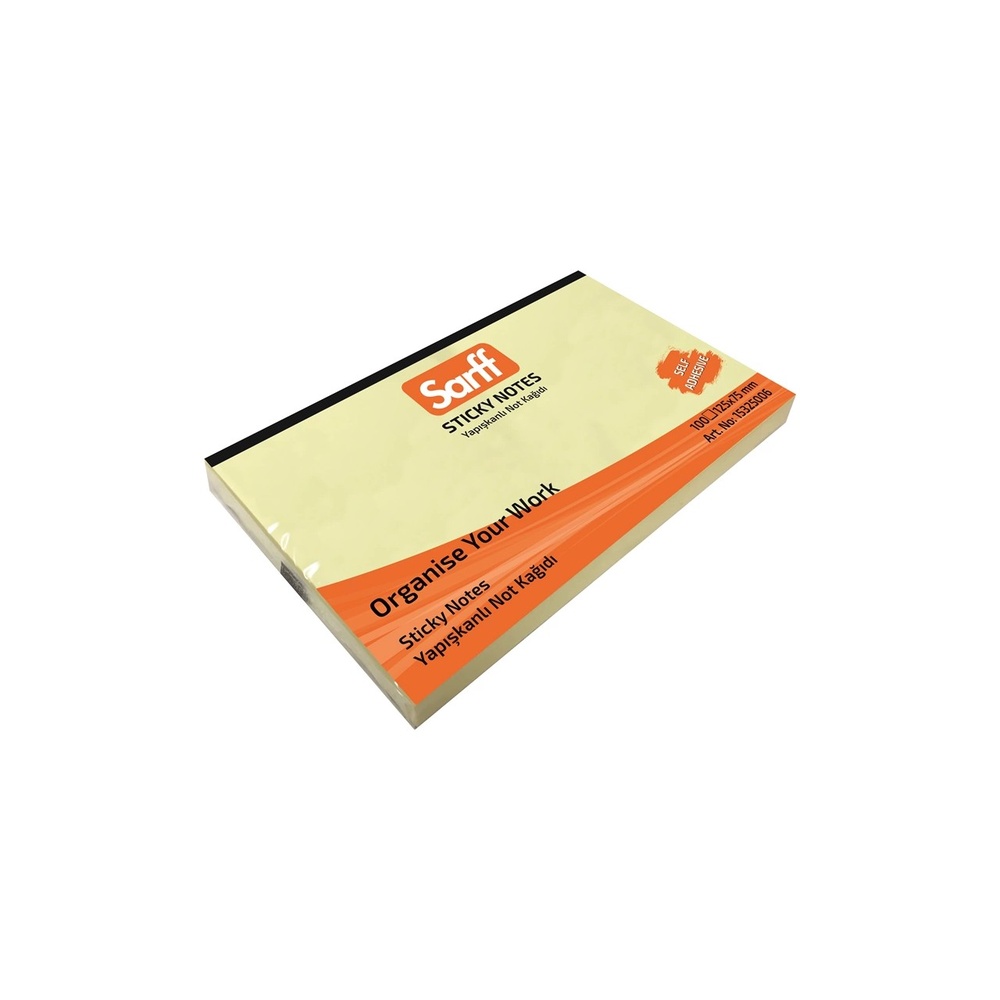 Sarff Yapışkanlı Not Kağıdı Sarı 125x75 mm 100 yaprak